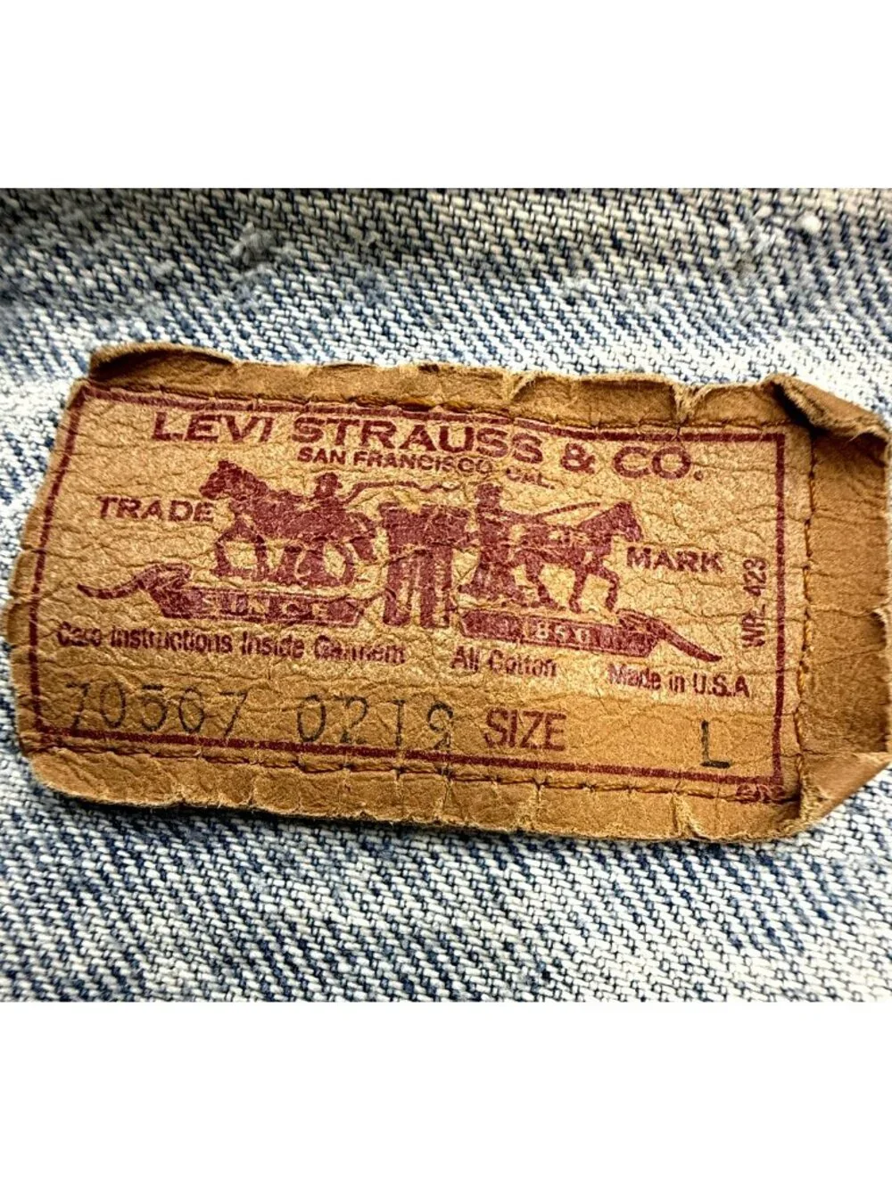 VTG 80s Levis Acid Wash Denim Trucker Jacket Mens L Made in USA 70507 0219 4 Pkt